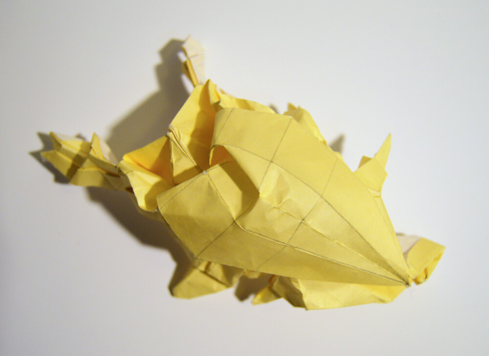 A different yellow origami bug top